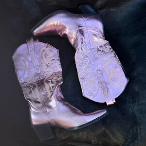 Women's Metallic (Rose Gold) Pink Western Boots